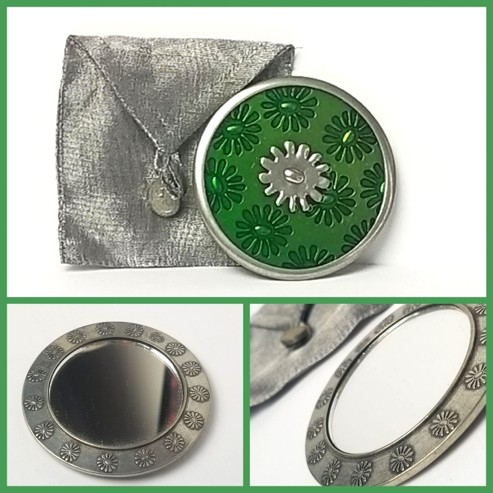 Euc Danforth Pewter Hand Pocket Mirror - image 1